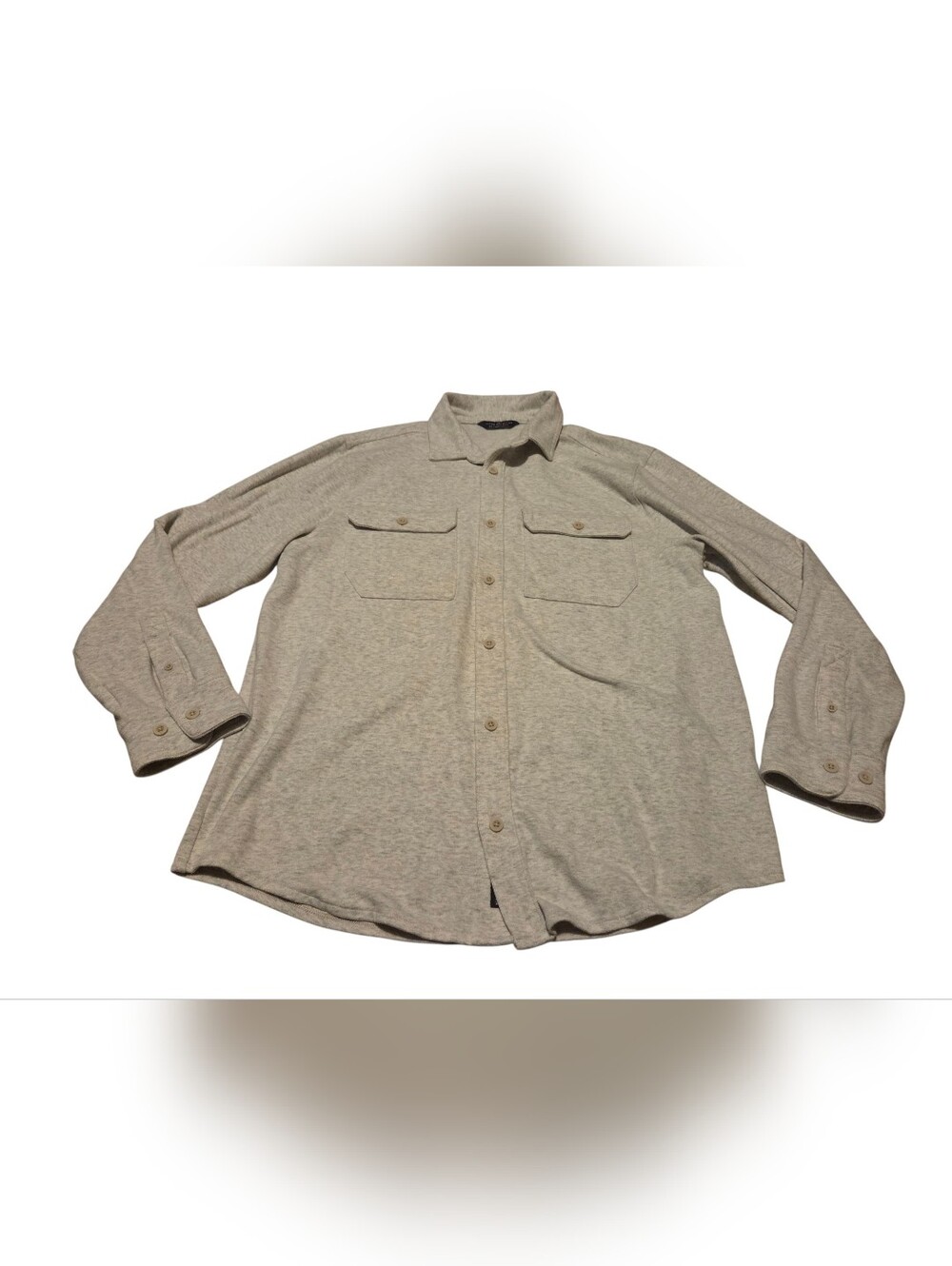 Men's Medium Alpine Design Heather Grey Button Down Knit Shacket
